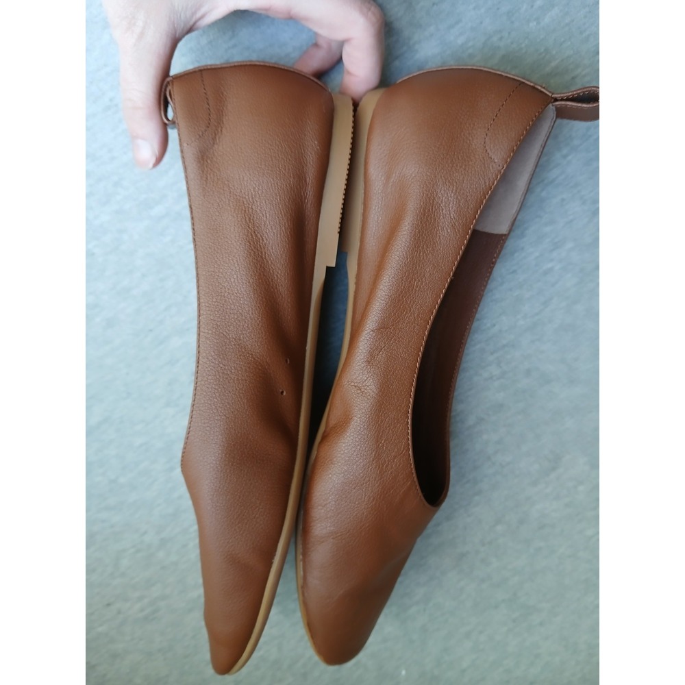 Quince Shoes 10.5 Italian Leather Glove Flat Ballet Preppy Slip Comfort Minimali - Picture 8 of 11